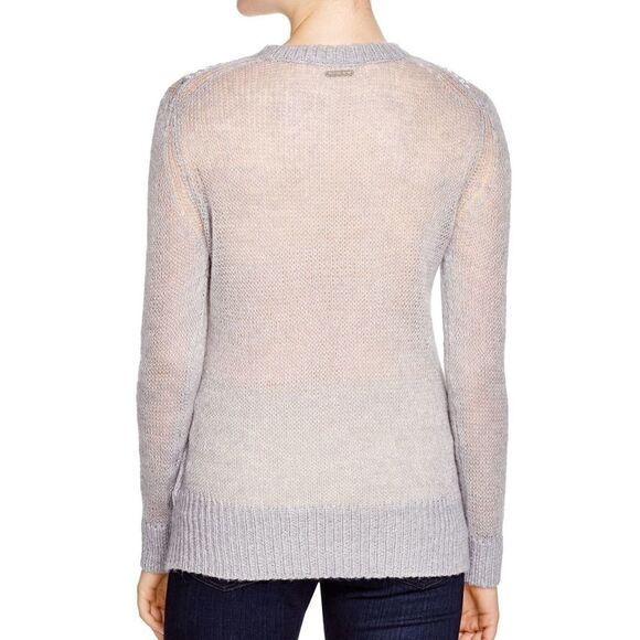 Michael Kors Sequins Gray Alpaca Wool Blend Sweater Size Medium - Picture 2 of 10